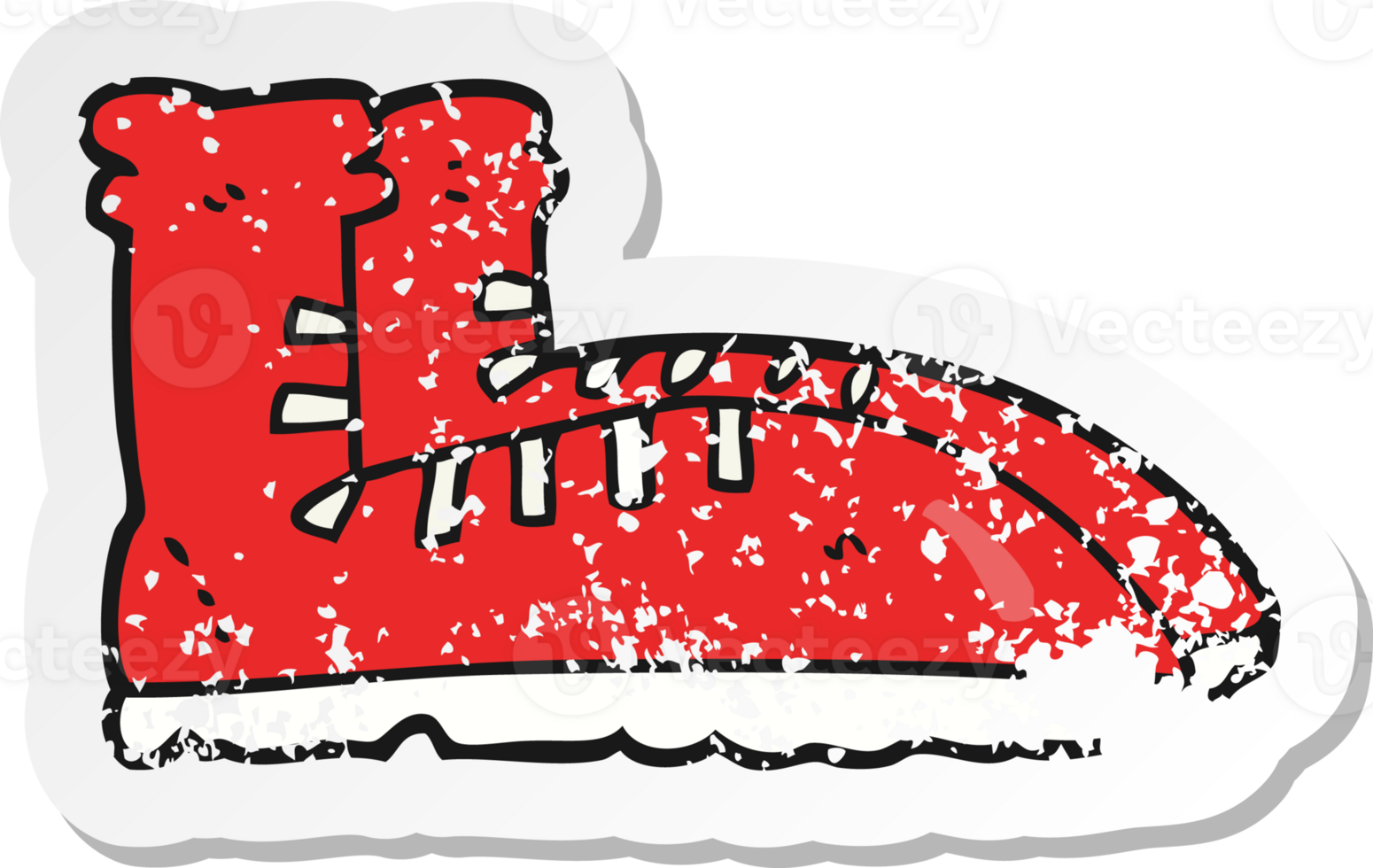 retro distressed sticker of a cartoon boots png