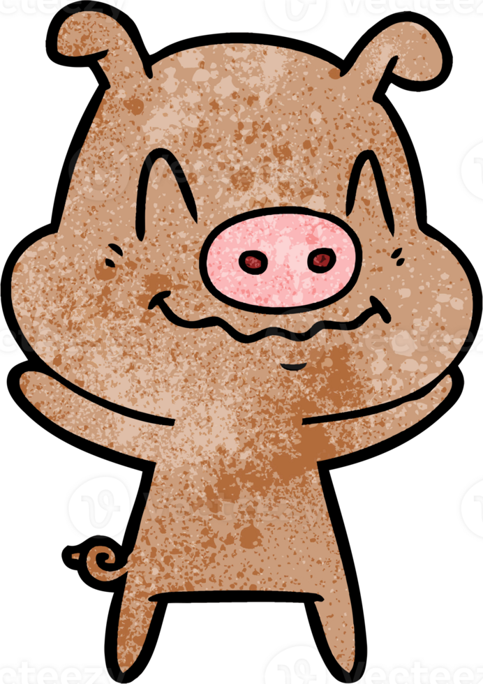 nervous cartoon pig png