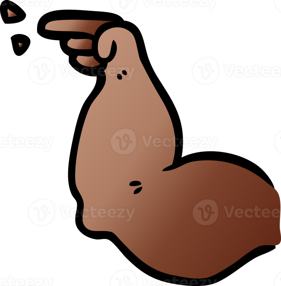 cartoon muscular arm pointing png