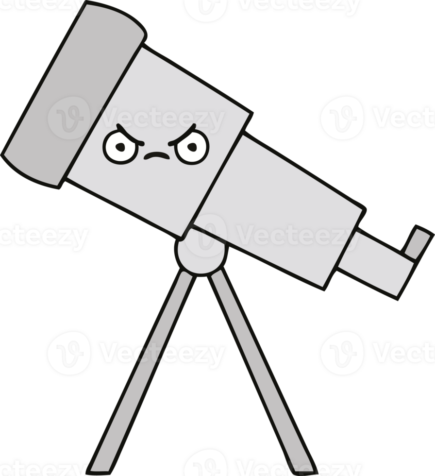 cute cartoon of a telescope png