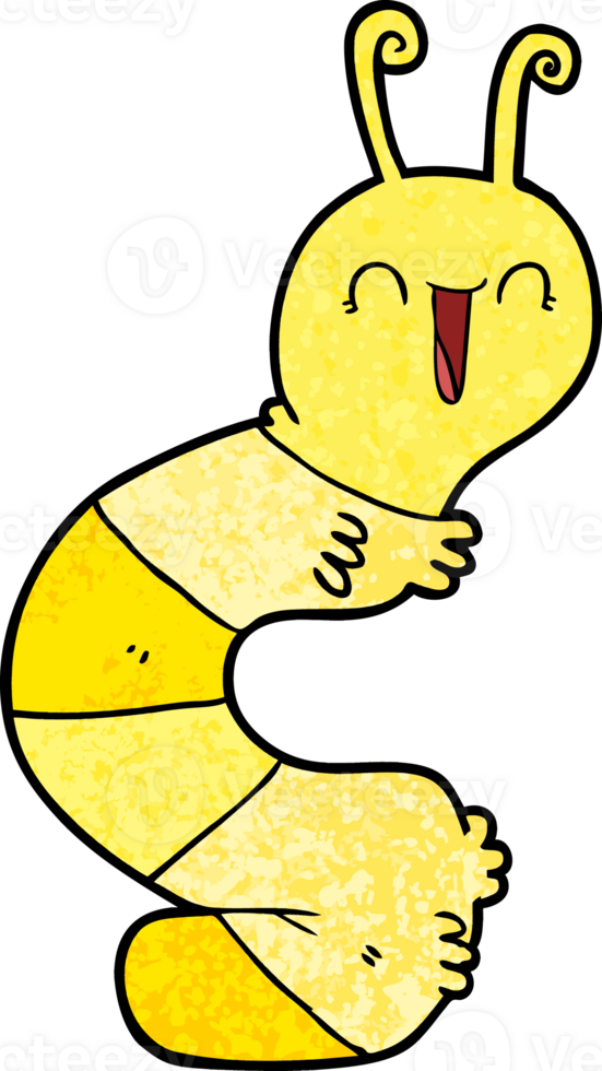 cartoon happy caterpillar png