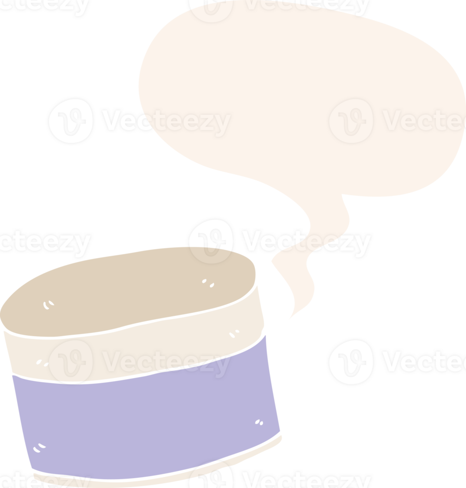cartoon pot with speech bubble in retro style png