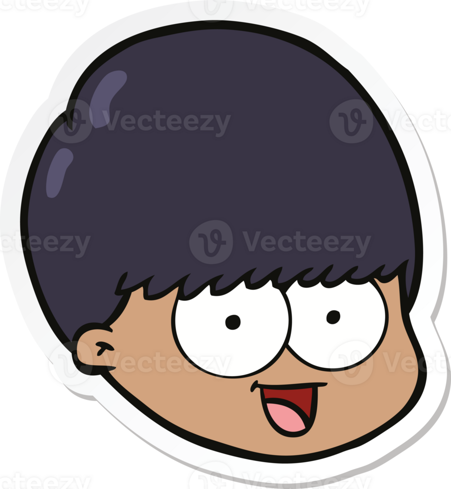 sticker of a cartoon male face png