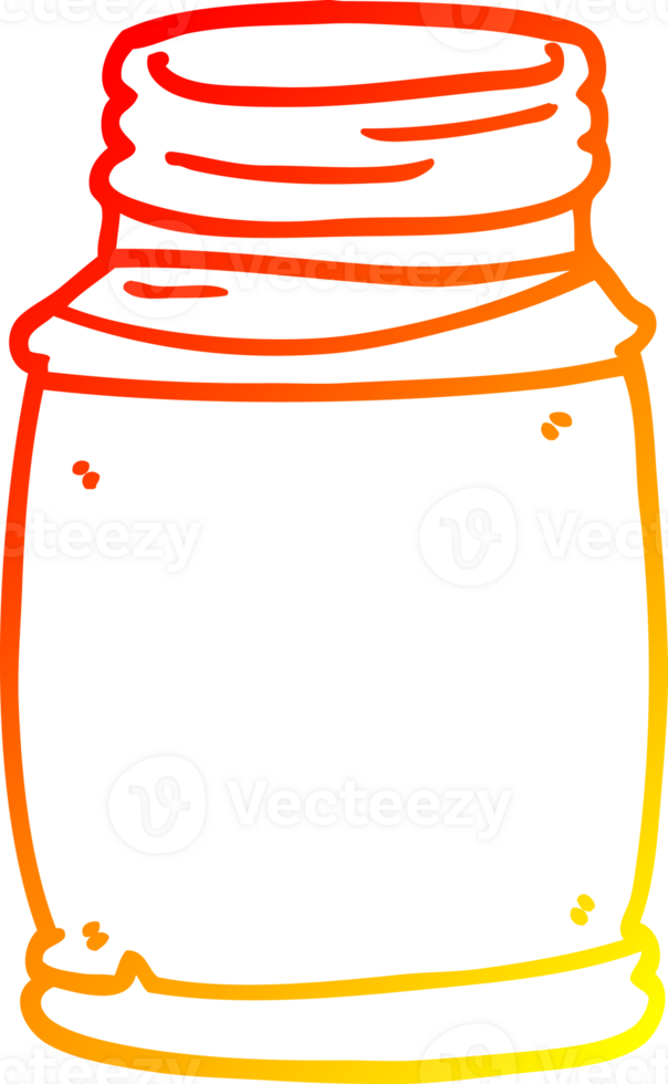warm gradient line drawing of a cartoon storage jar png
