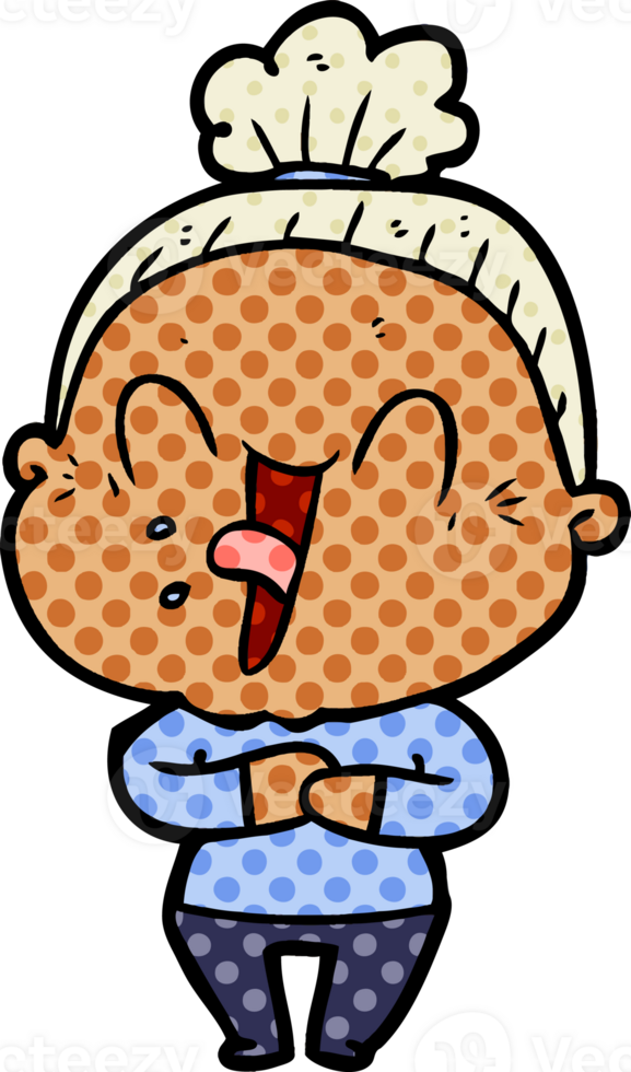 cartoon happy old woman png