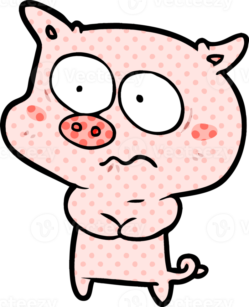 cartoon nervous pig png