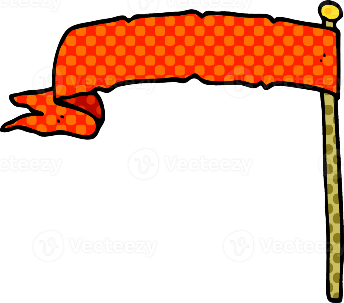 cartoon doodle waving flag png