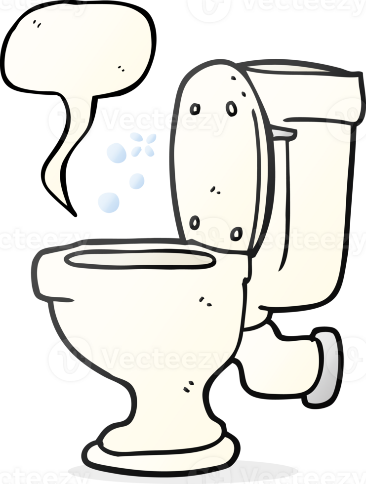 hand drawn speech bubble cartoon toilet png