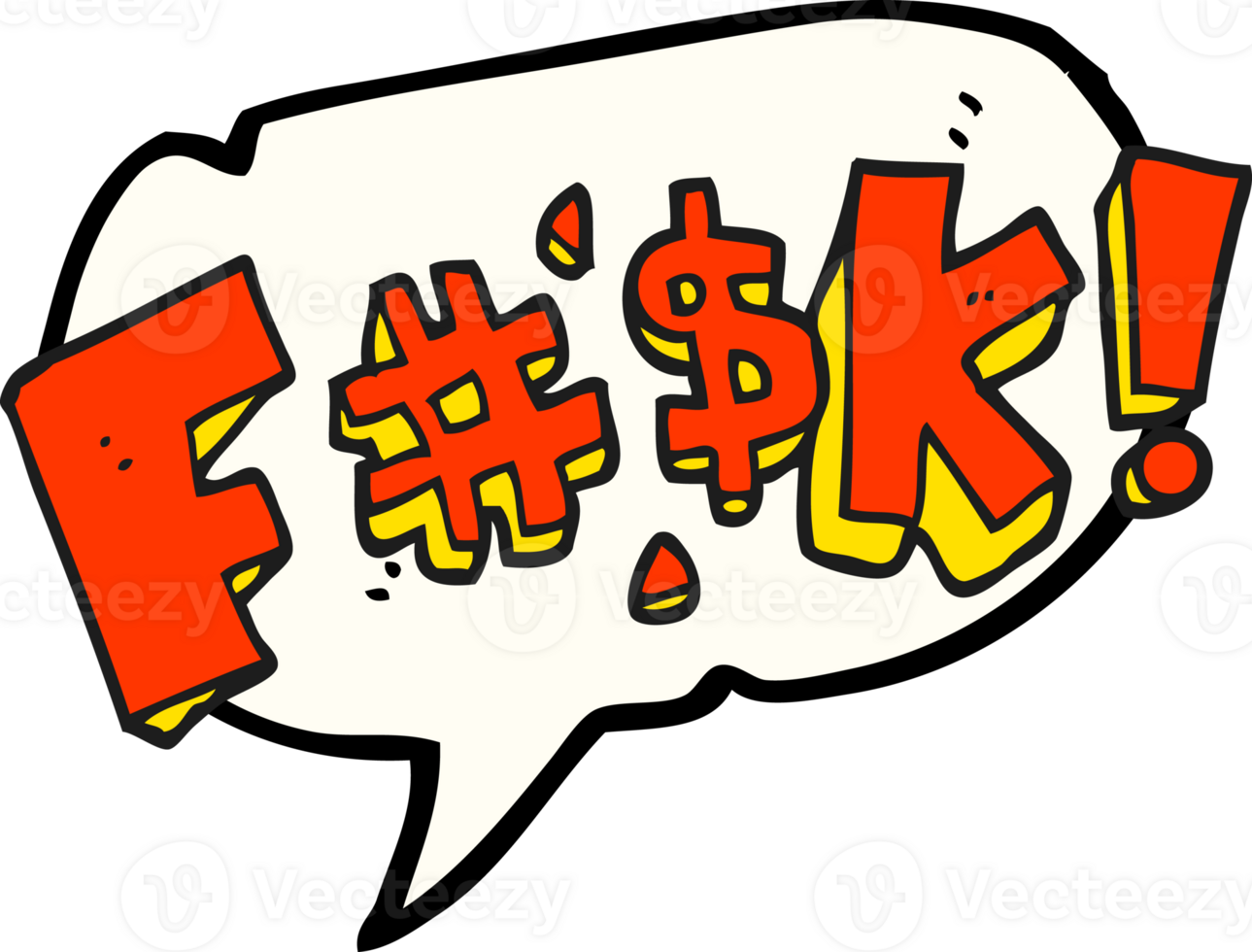 hand drawn speech bubble cartoon swearword png