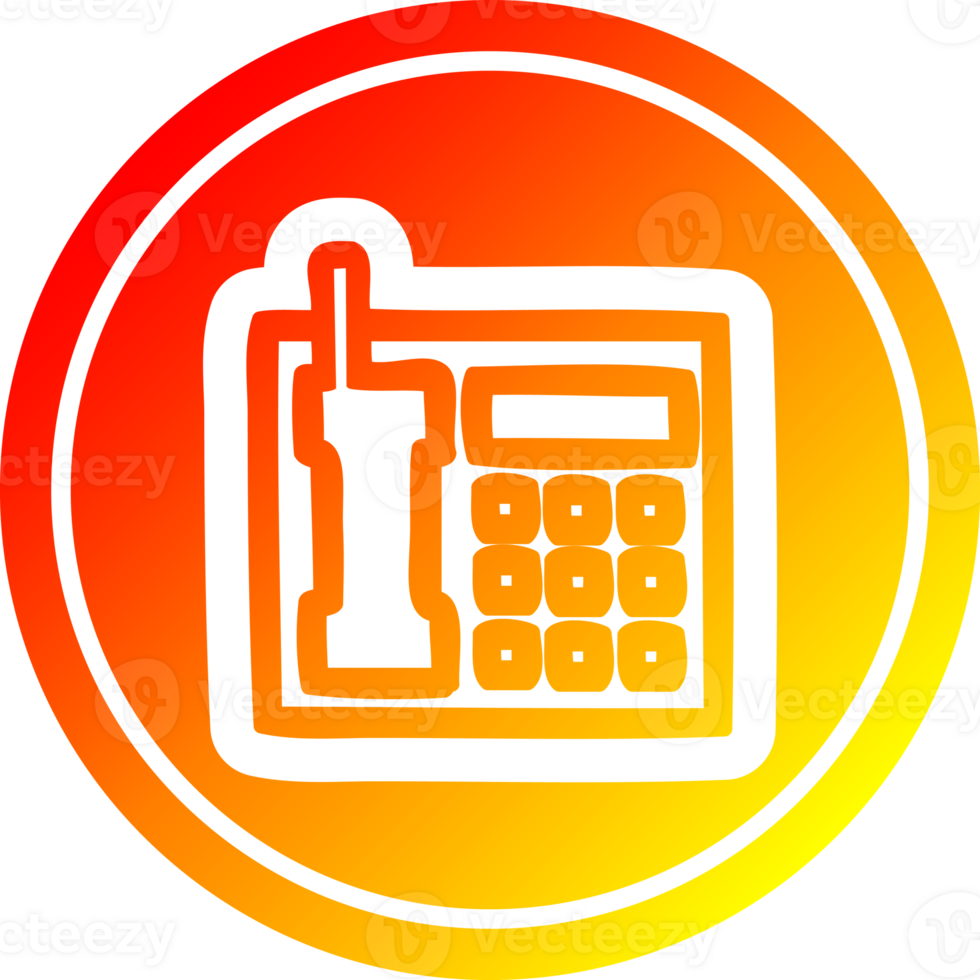 office telephone circular icon with warm gradient finish png