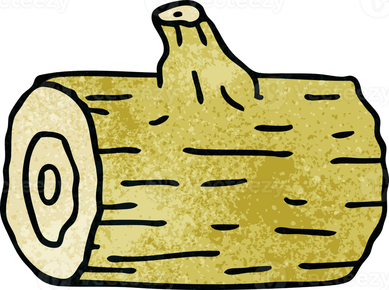 hand drawn quirky cartoon wooden log png
