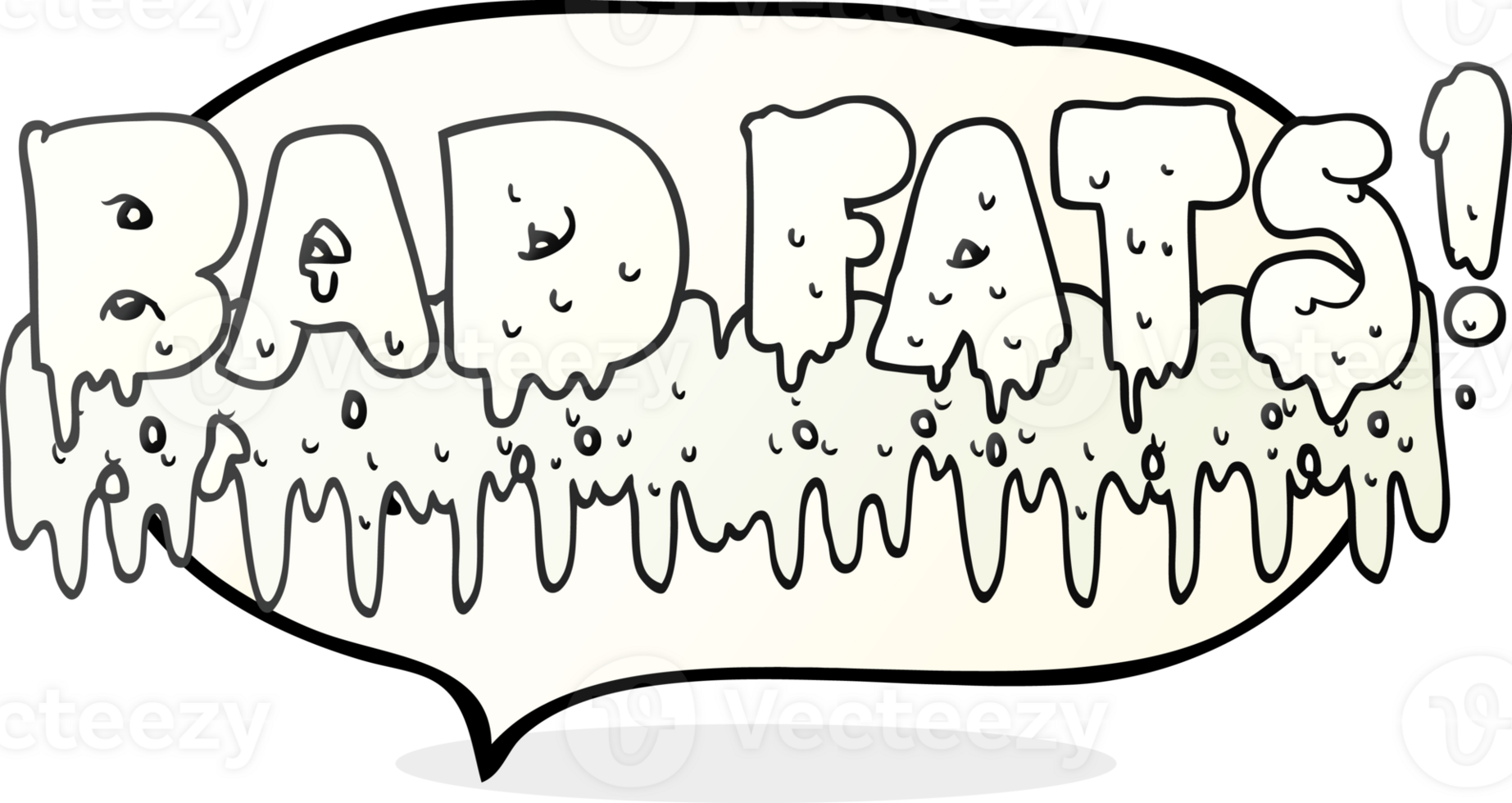 hand drawn speech bubble cartoon bad fats png
