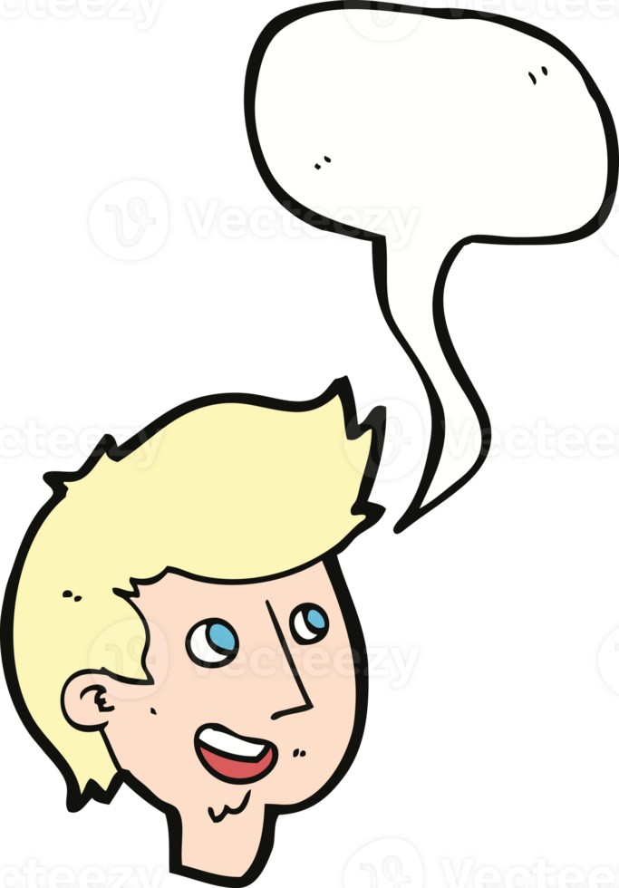 cartoon happy boy face with speech bubble png