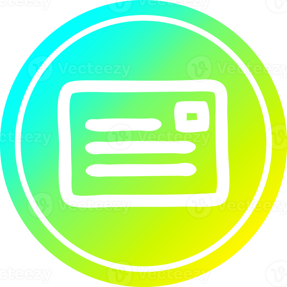 envelope letter circular icon with cool gradient finish png