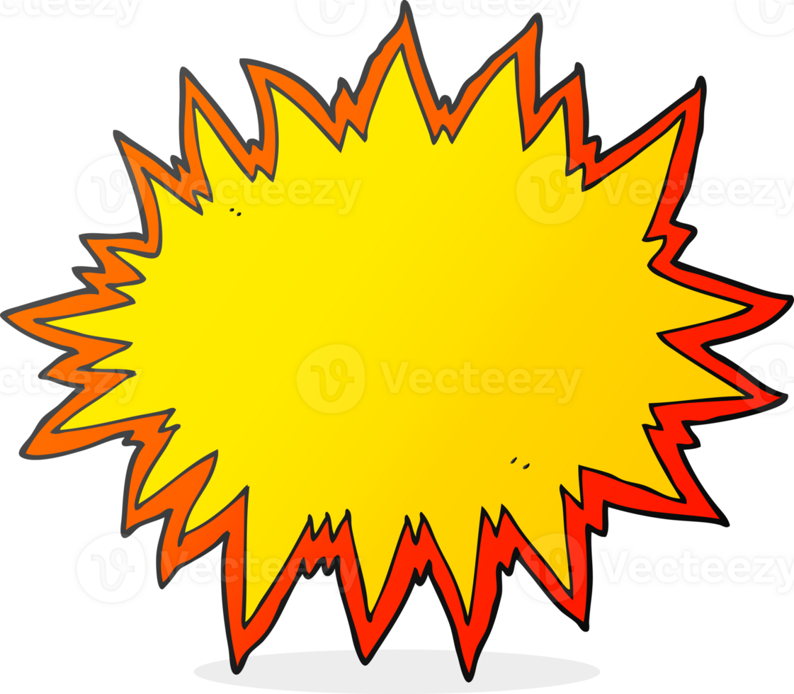 Hand gezeichnet Karikatur Explosion Zeichen png