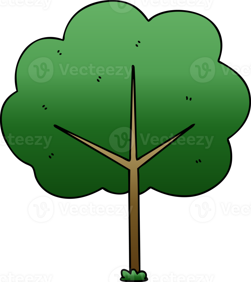 gradient shaded quirky cartoon tree png