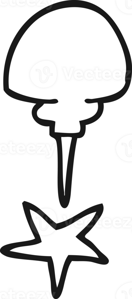 hand drawn black and white cartoon office tack png