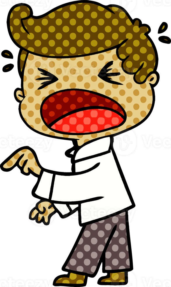 cartoon shouting man pointing finger png