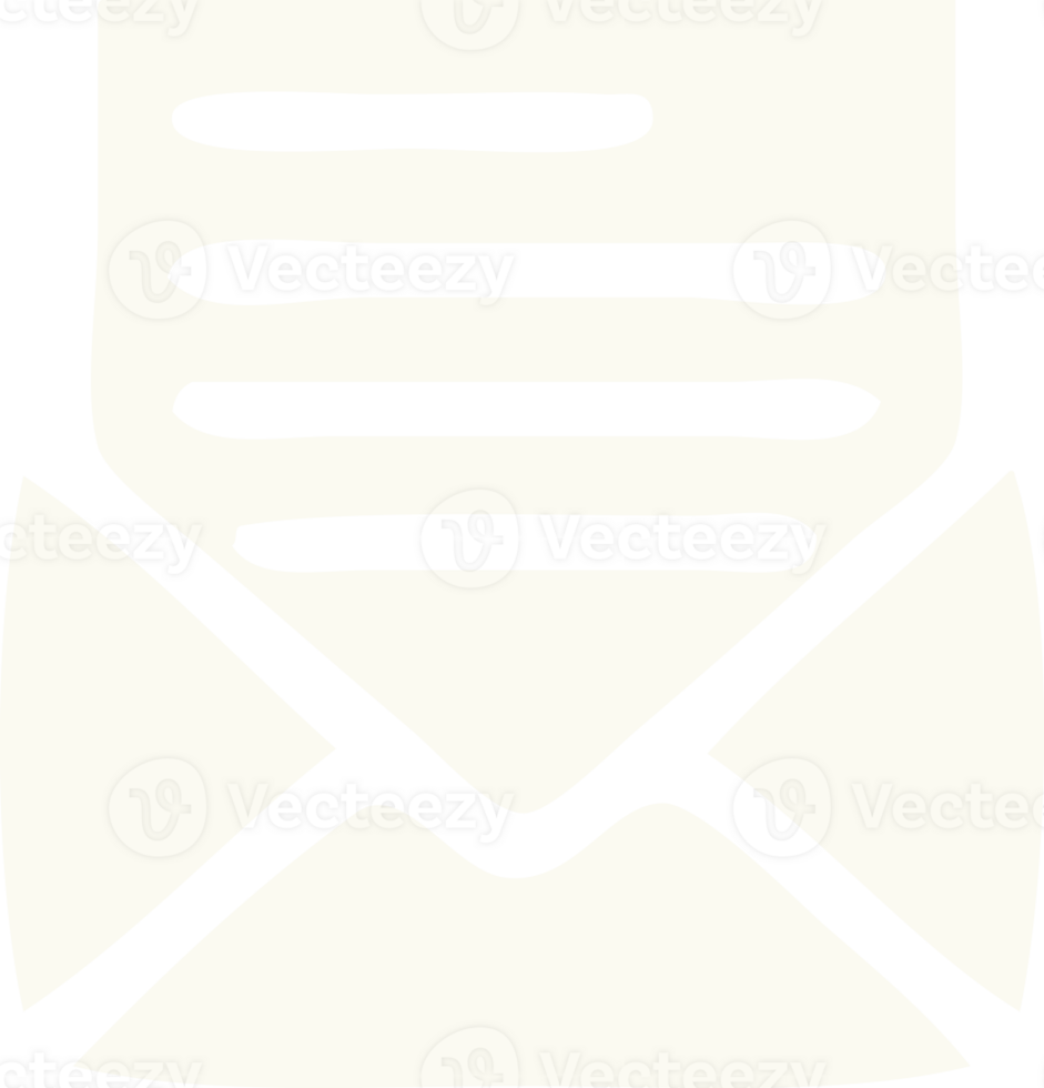 flat color retro cartoon letter and envelope png