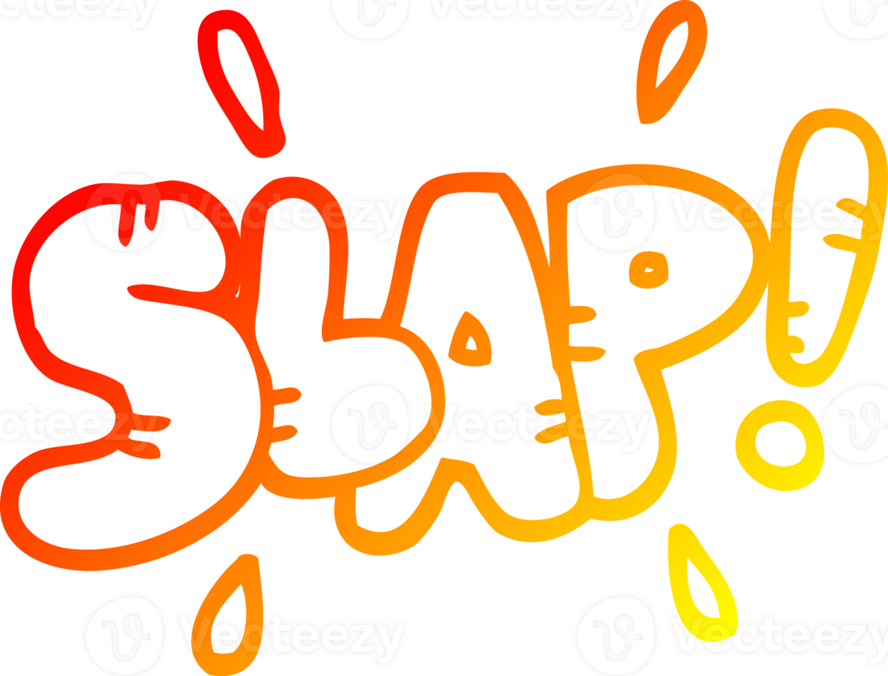 warm gradient line drawing cartoon slap symbol png