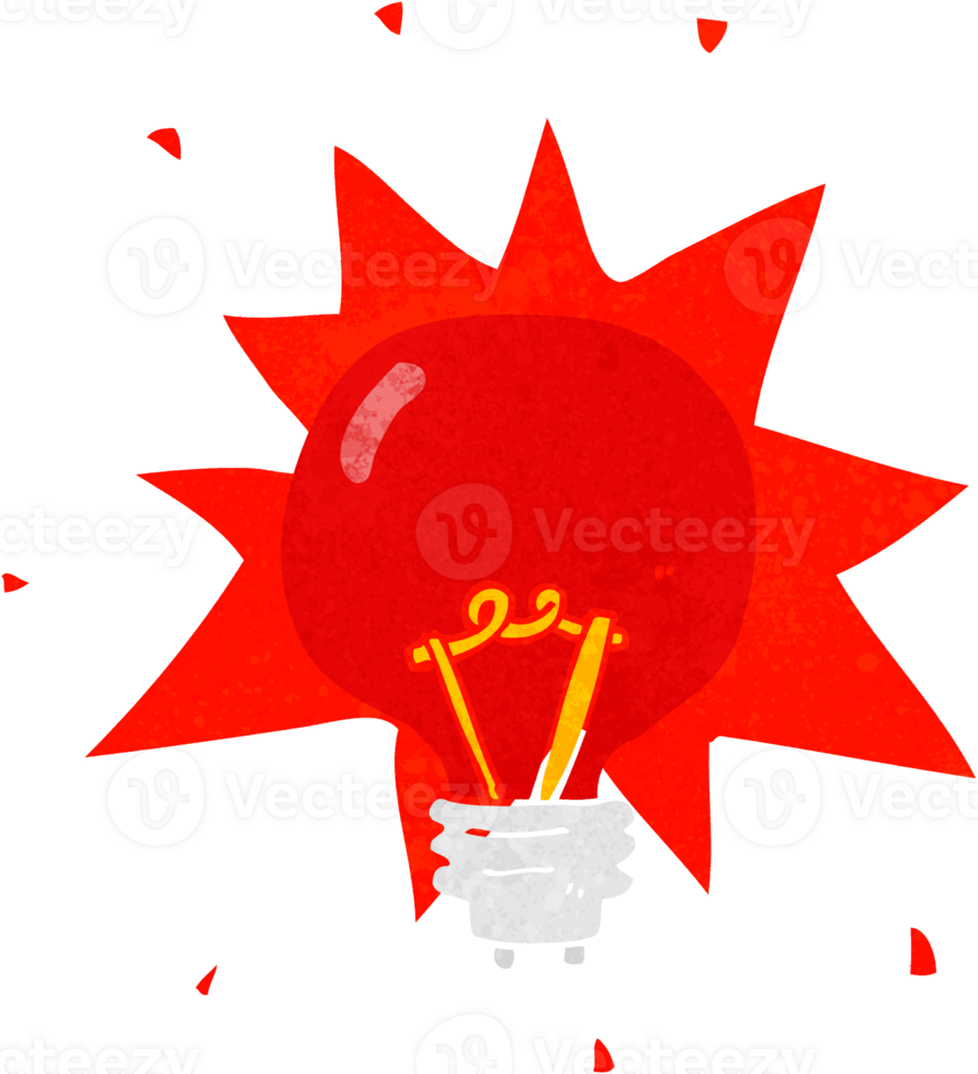 cartoon red light bulb png