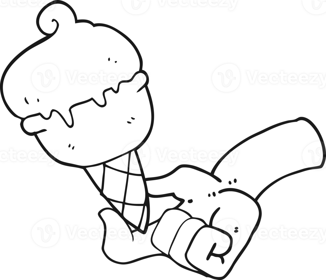 black and white cartoon ice cream png