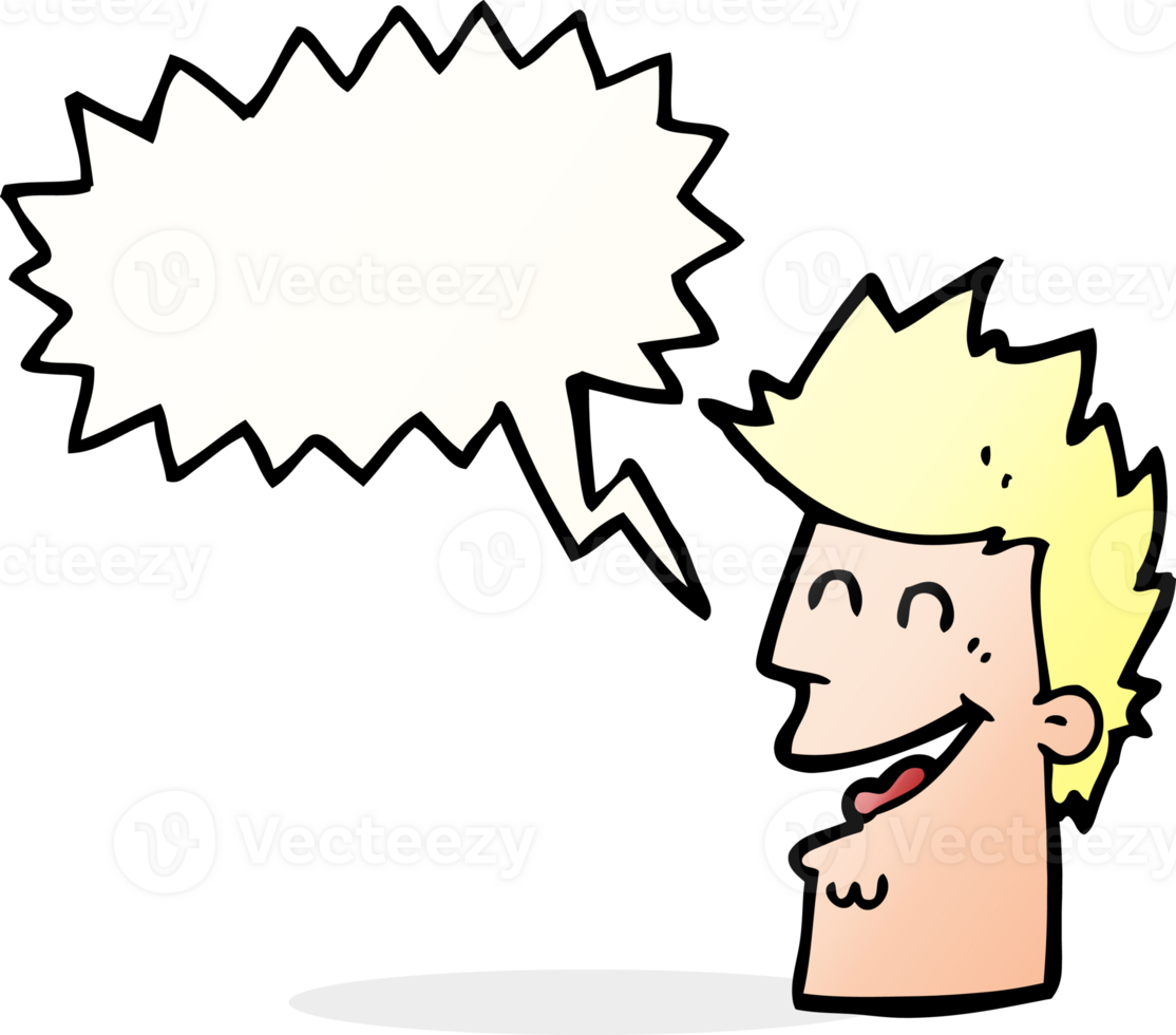 cartoon happy man with speech bubble png