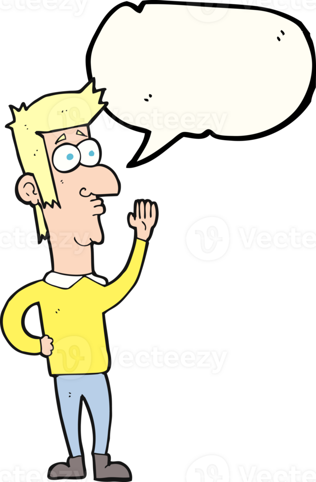 speech bubble cartoon man waving png