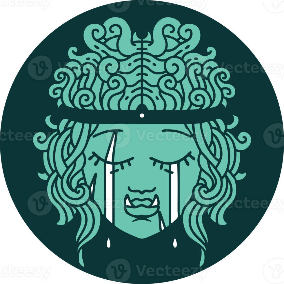 sad orc barbarian character face icon png