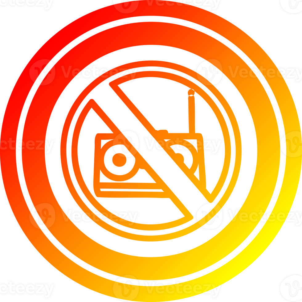 no music circular in hot gradient spectrum png