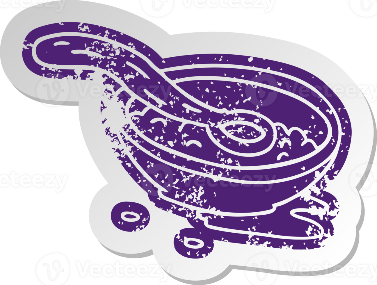 distressed old sticker of a cereal bowl png