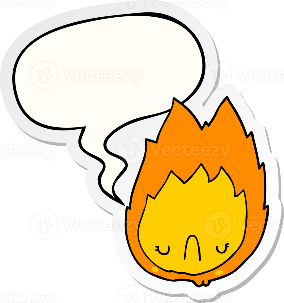 cartoon unhappy flame and speech bubble sticker png