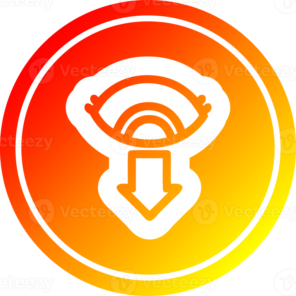 staring eye circular in hot gradient spectrum png