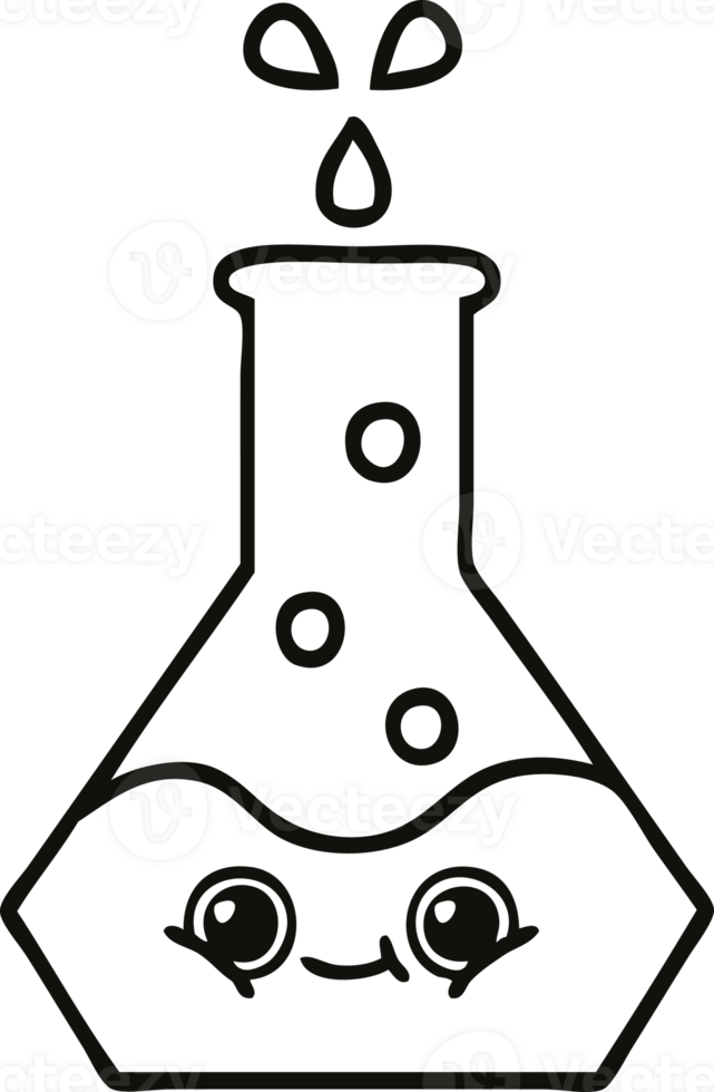 Strichzeichnung Cartoon-Wissenschaftsbecher png