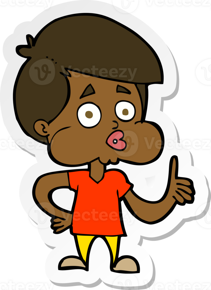 sticker of a cartoon boy giving thumbs up png