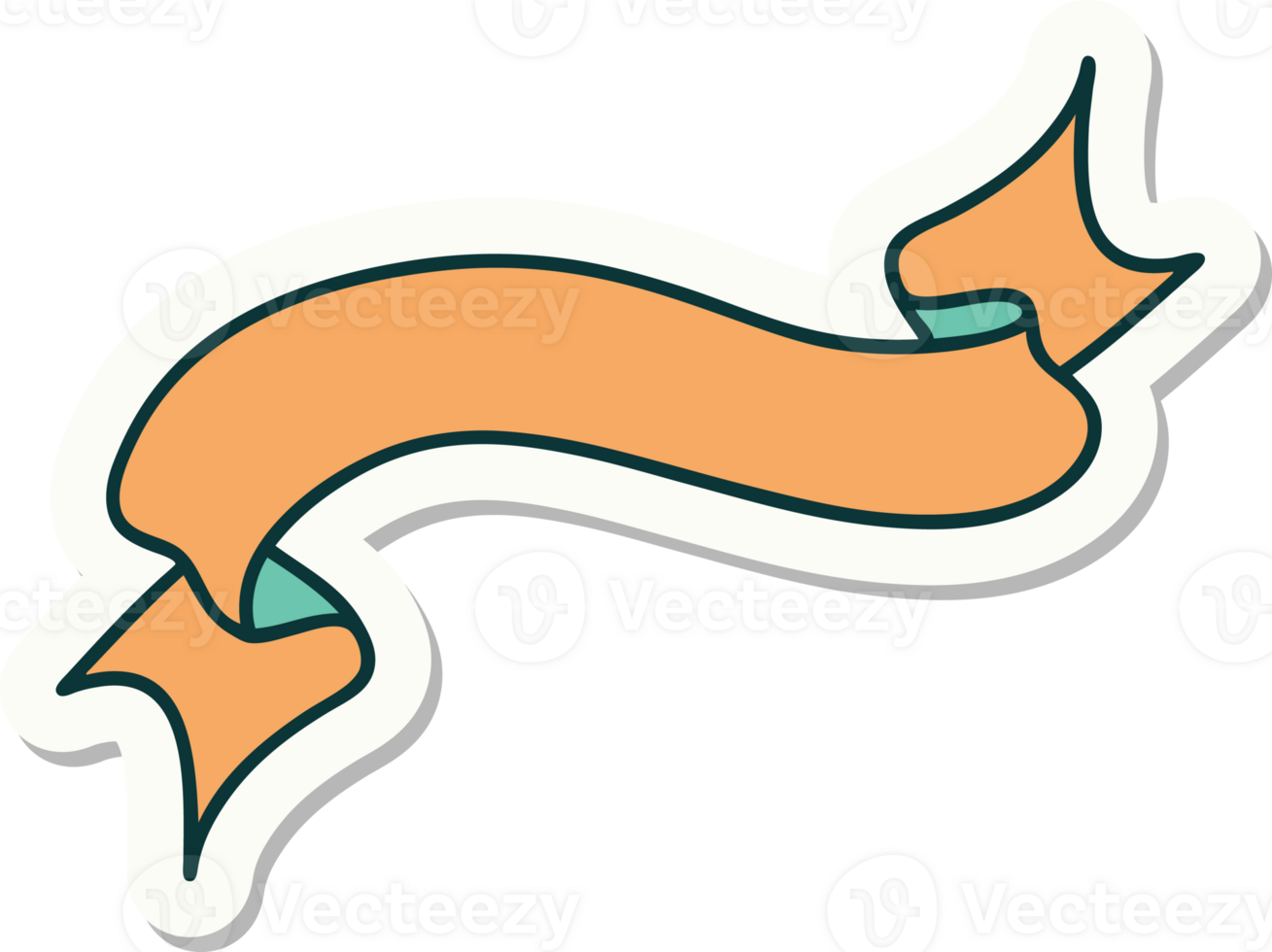 tattoo style sticker of a banner png