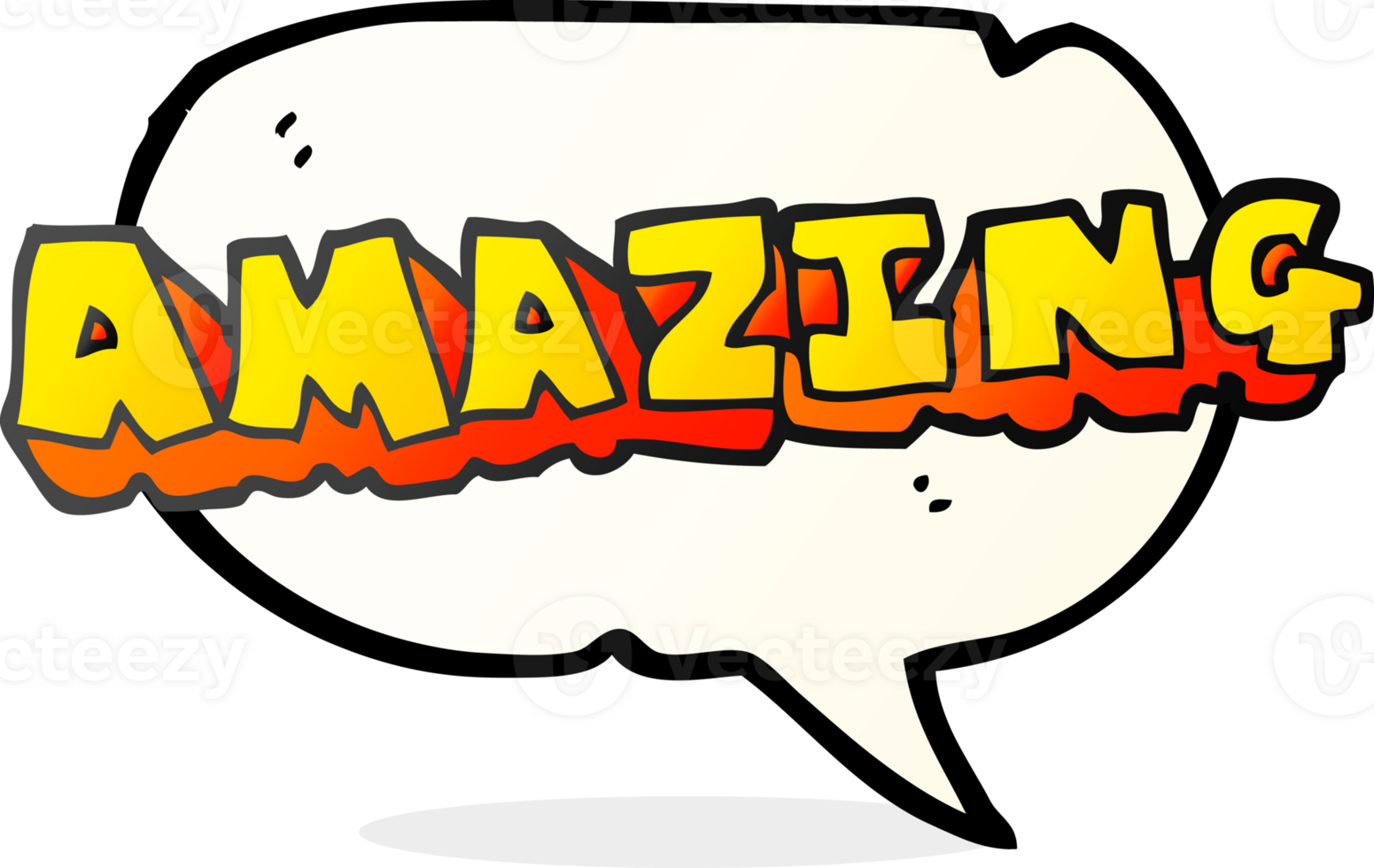 speech bubble cartoon amazing word png