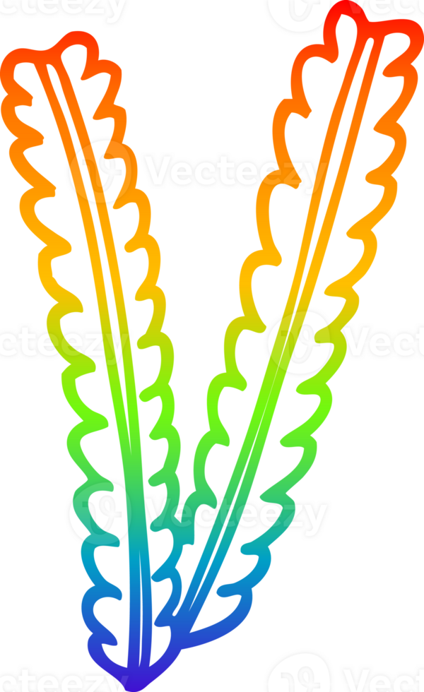 dibujo de línea de gradiente de arco iris hebras de dibujos animados de trigo png