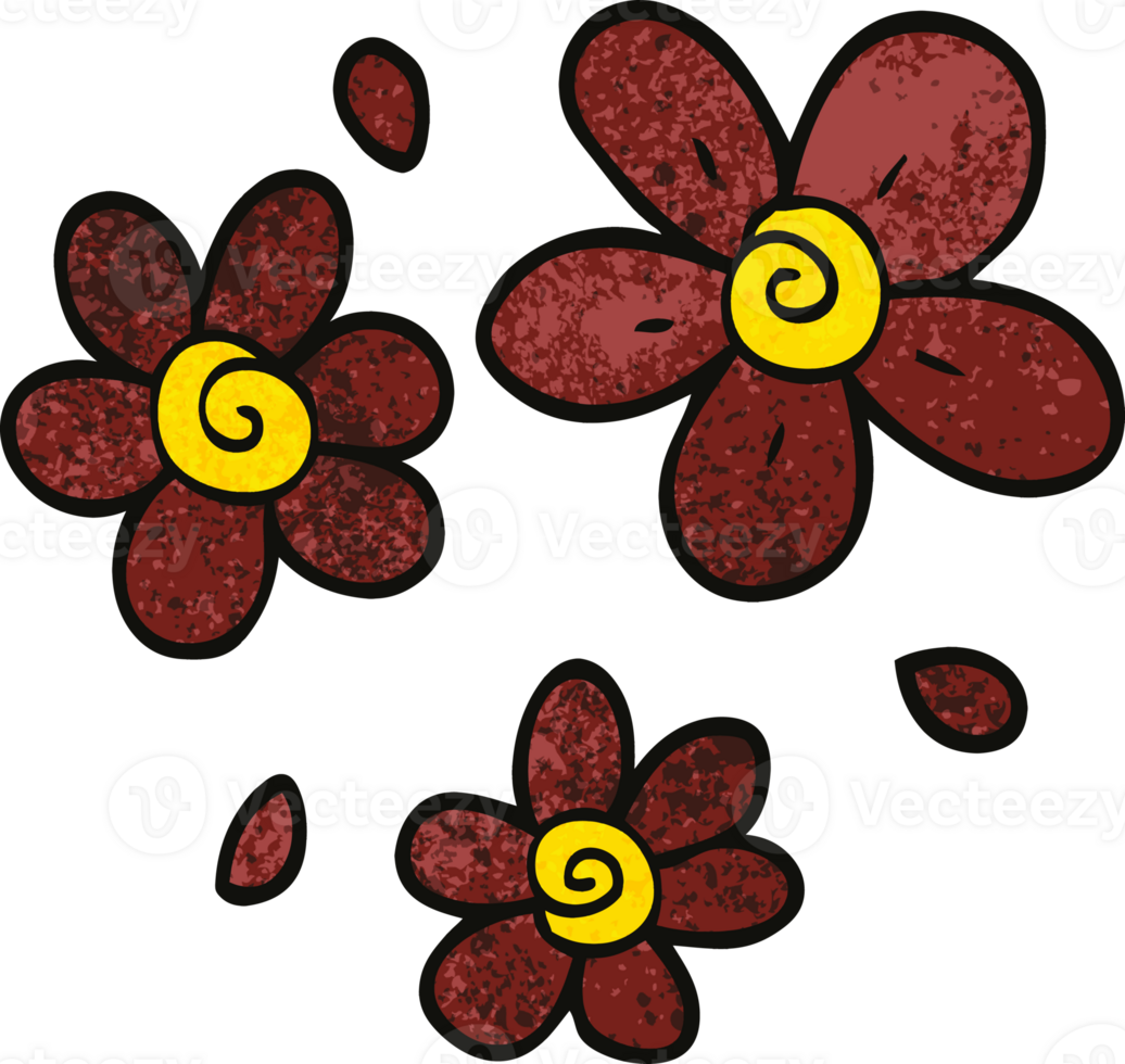 cartoon doodle flowers png