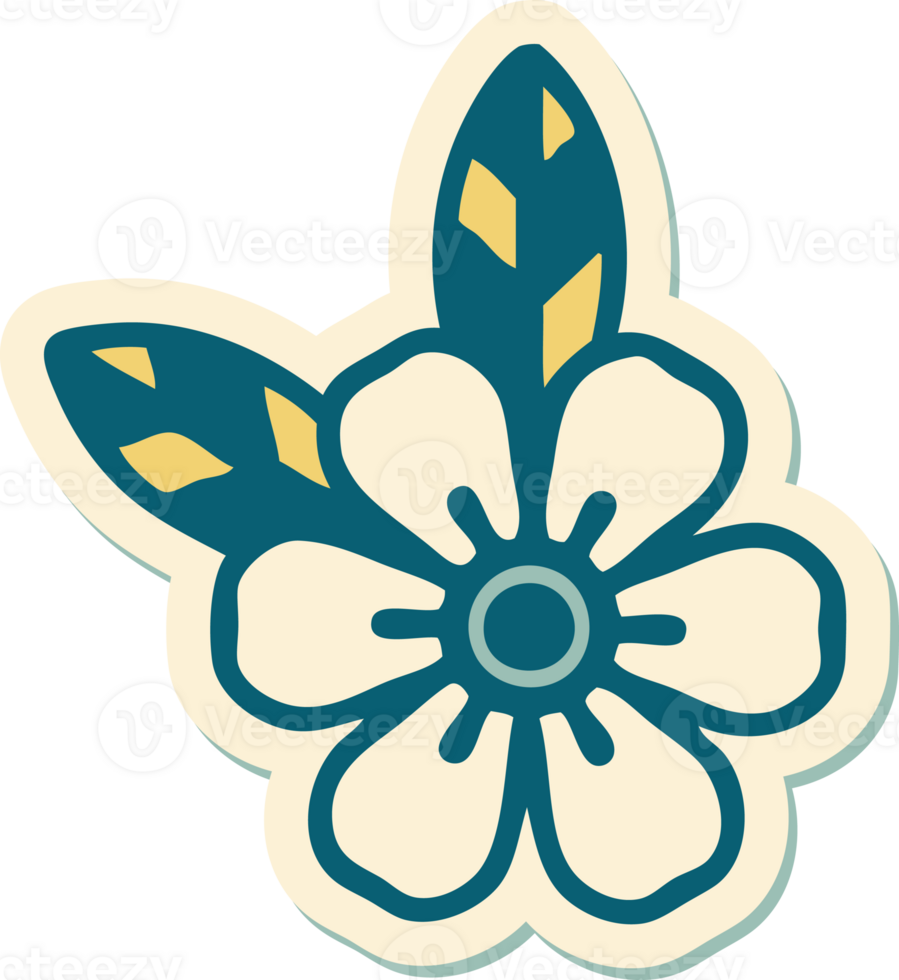 tattoo style sticker of a flower png