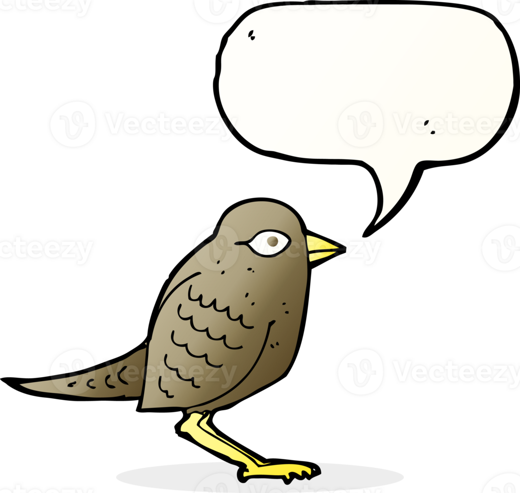cartoon garden bird with speech bubble png