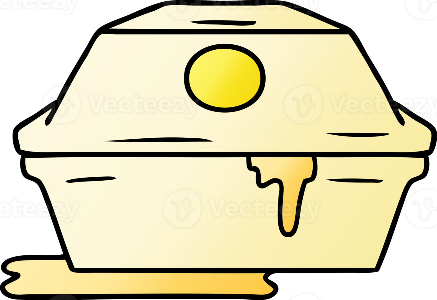 gradient cartoon doodle of a fast food burger container png