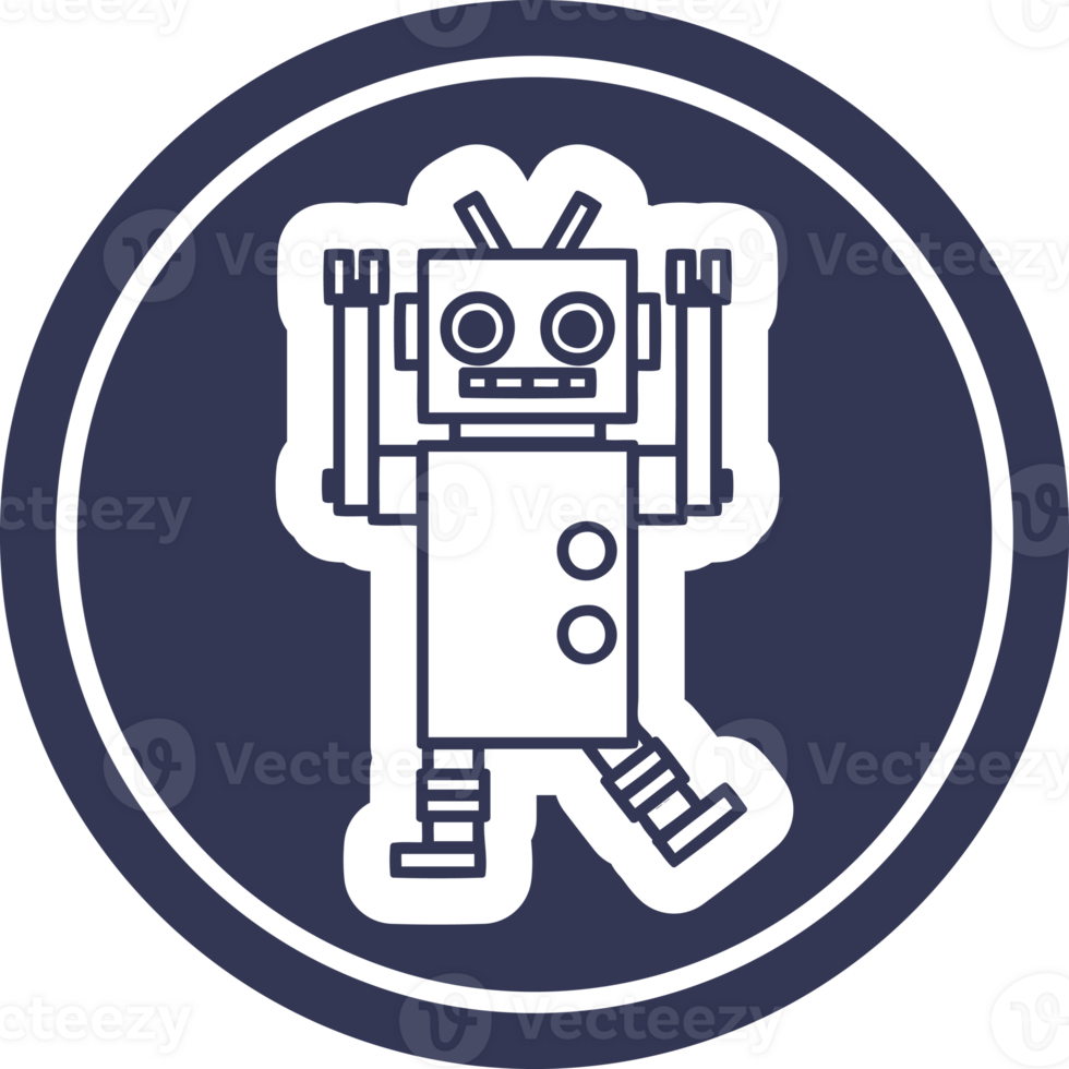 dancing robot circular icon png