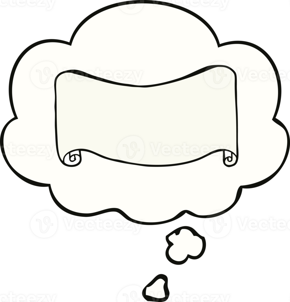 cartoon banner and thought bubble png