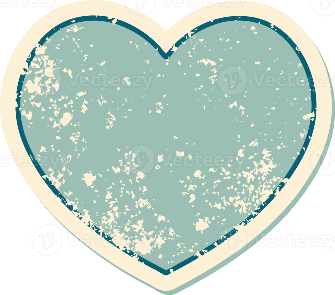 distressed sticker tattoo style icon of a heart png