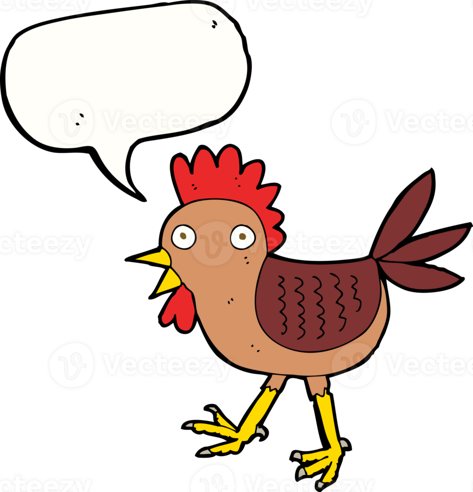 funny cartoon chicken with speech bubble png