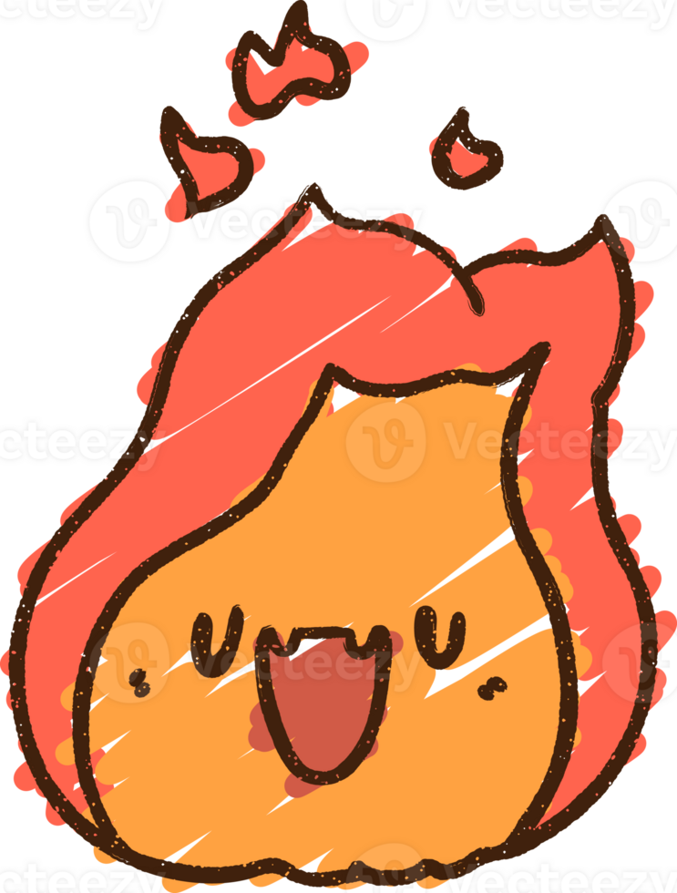 Flame Character Chalk Drawing png