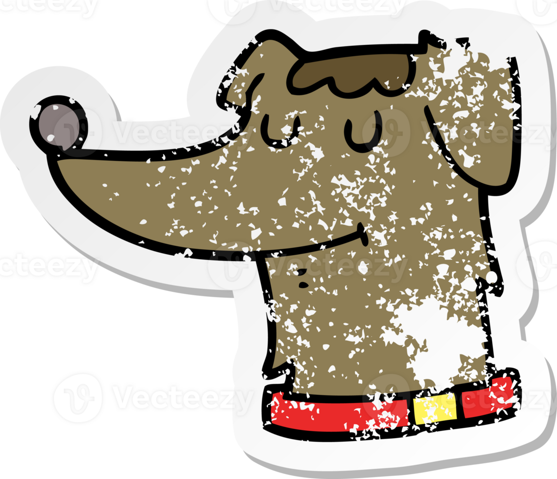 distressed sticker of a cartoon dog png