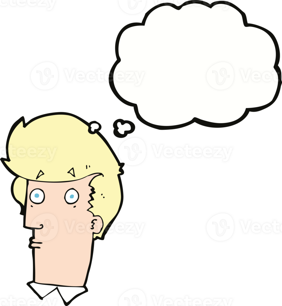cartoon surprised expression with thought bubble png