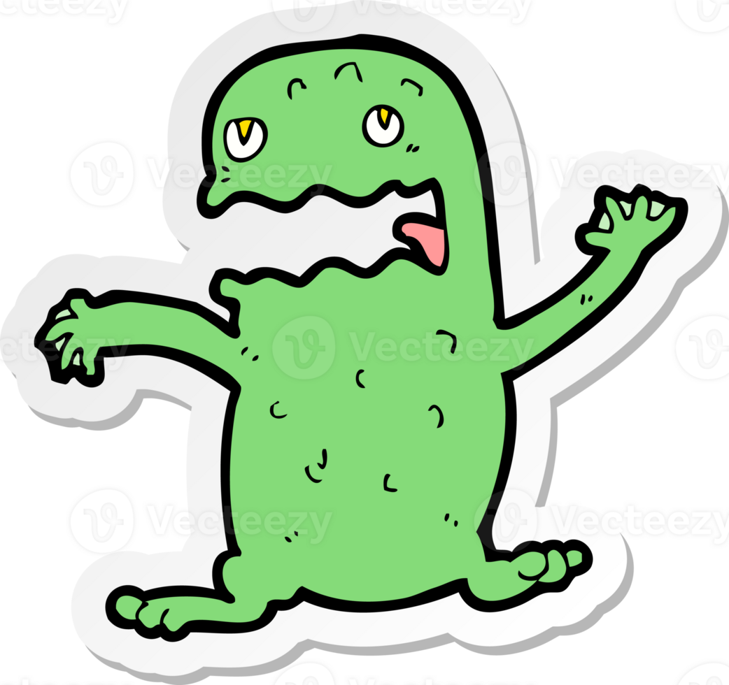 sticker of a cartoon funny frog png